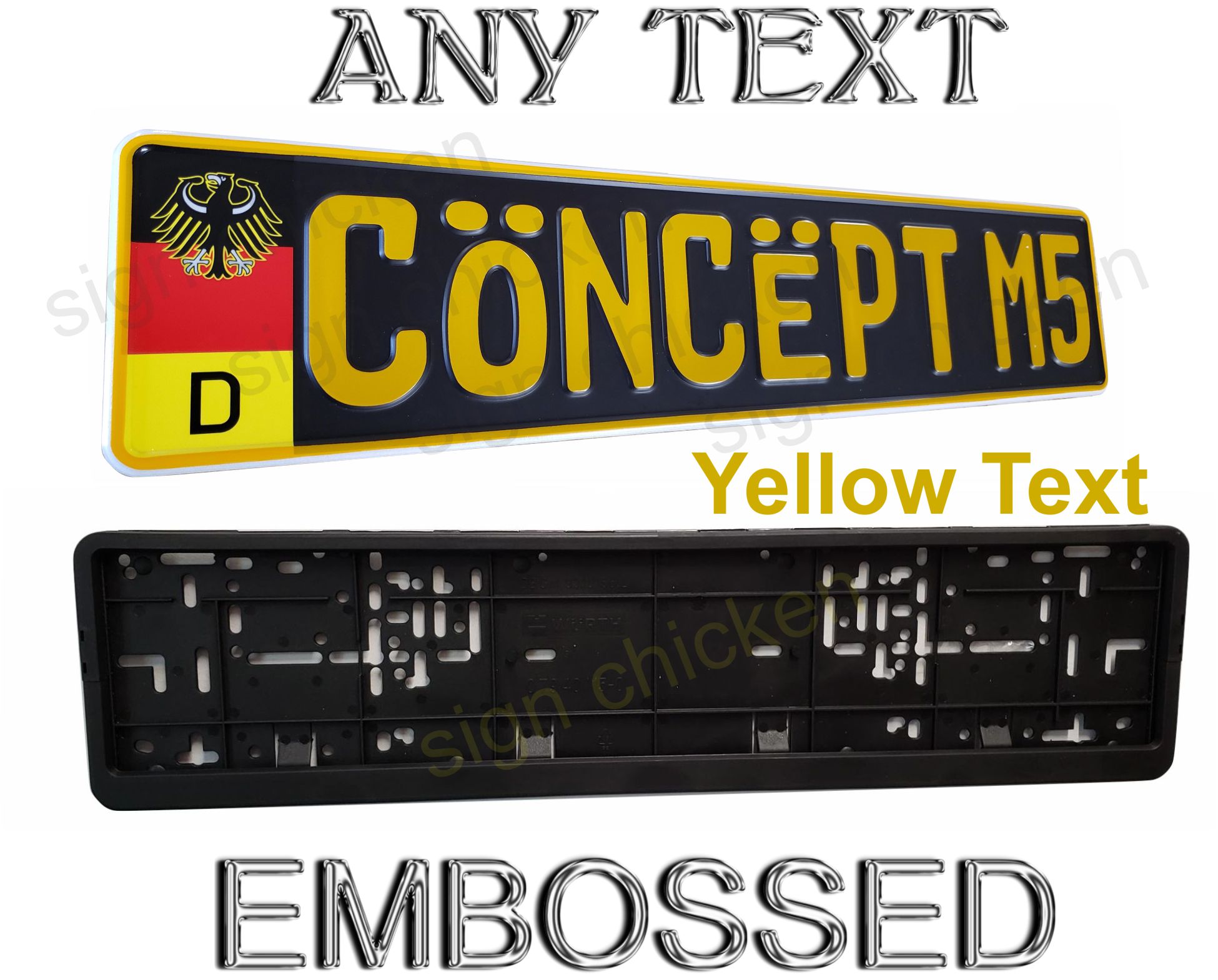 European license plates CUSTOMIZED